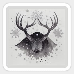 Reindeer in Snowy Winter Sticker